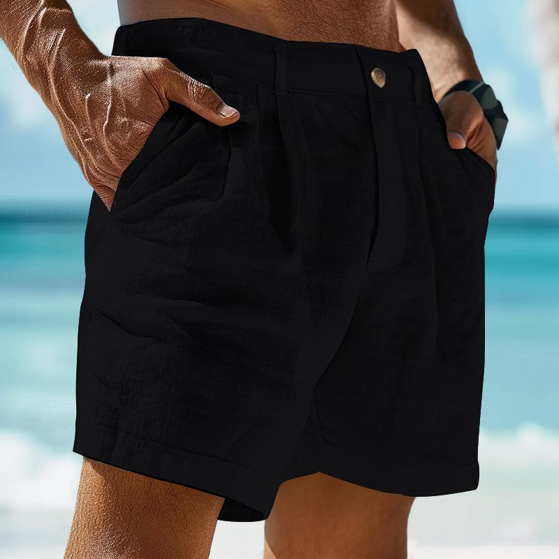 Men’s Pleated Linen Shorts | Tailored Fit | Lightweight Resort-Ready Summer Shorts