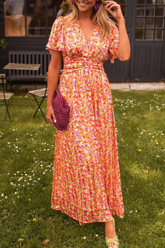 Floral Maxi Dress | Puff Sleeve & Shirred Waist | Lightweight Flowy Fit