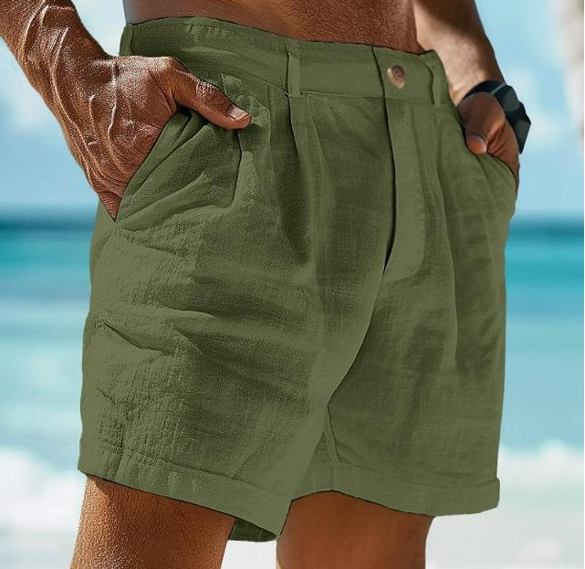 Men’s Pleated Linen Shorts | Tailored Fit | Lightweight Resort-Ready Summer Shorts