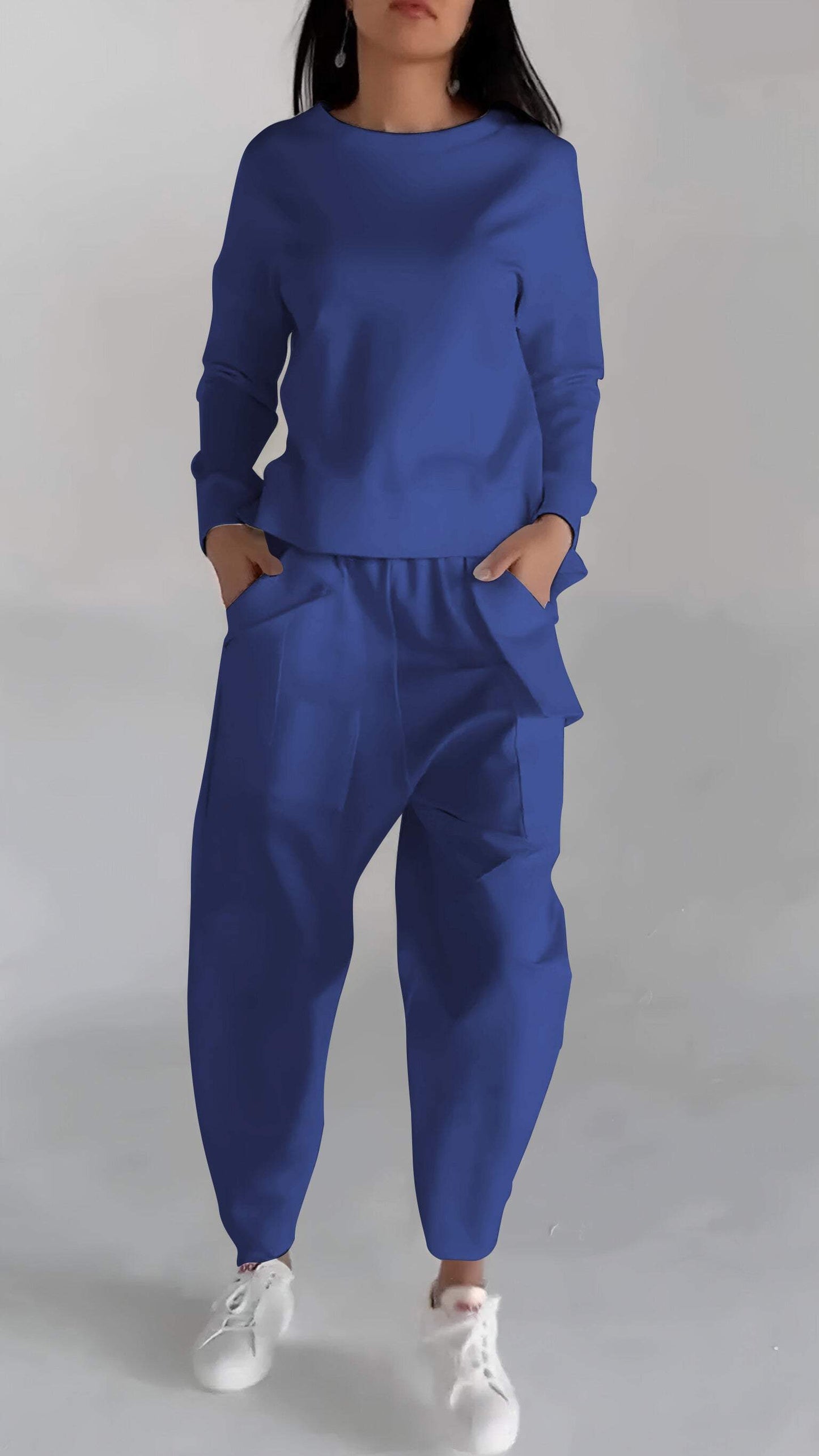 Relaxed Fit Utility Lounge Set | Crewneck Top & Tapered Cargo Pants