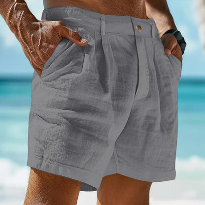 Men’s Pleated Linen Shorts | Tailored Fit | Lightweight Resort-Ready Summer Shorts