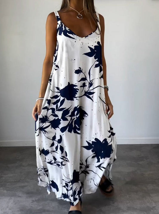 Loose Fit Maxi Dress | Sleeveless Floral Print | Lightweight Summer Style