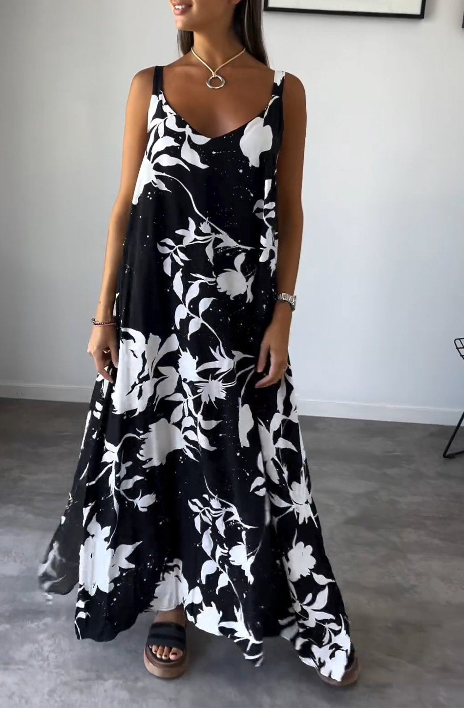 Loose Fit Maxi Dress | Sleeveless Floral Print | Lightweight Summer Style