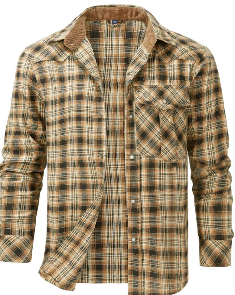 Men’s Flannel Plaid Shirt | Button-Up | Casual Layering Essential