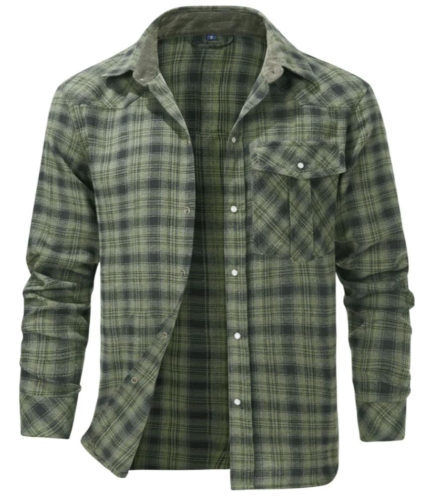 Men’s Flannel Plaid Shirt | Button-Up | Casual Layering Essential