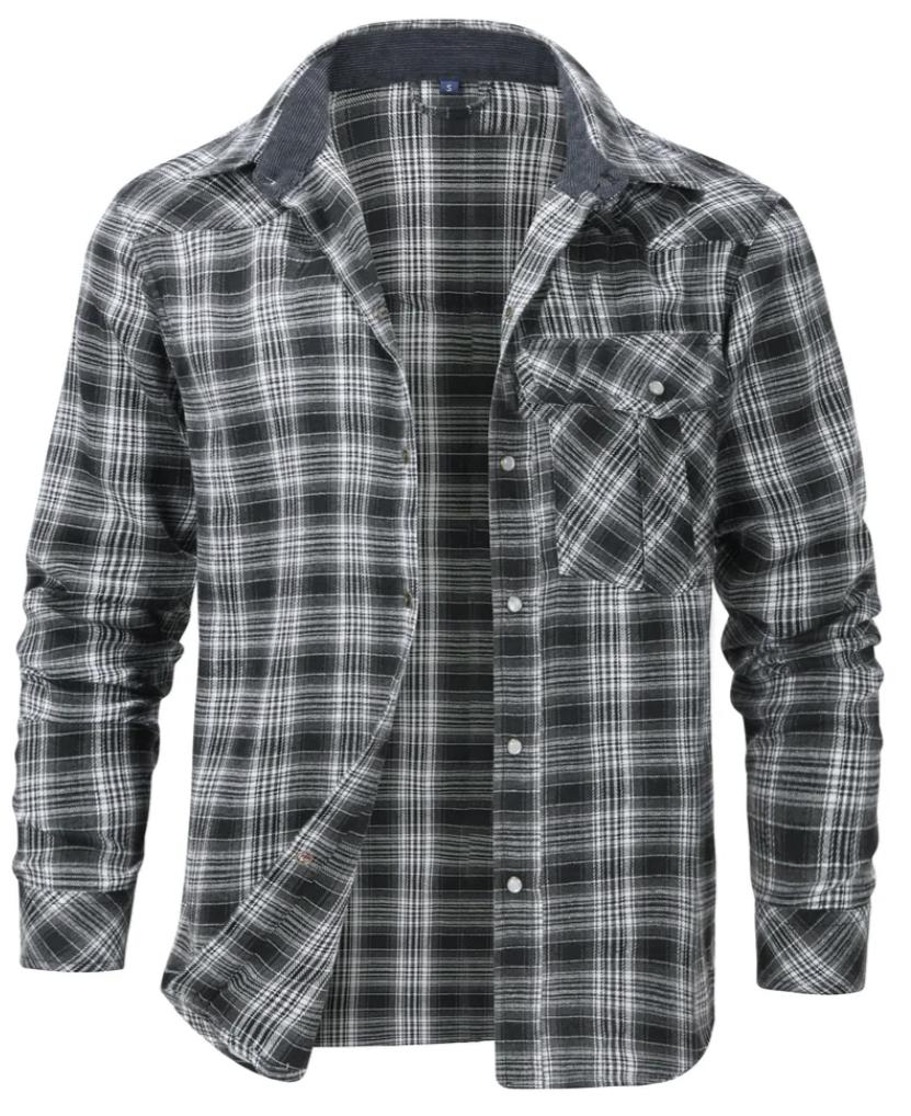 Men’s Flannel Plaid Shirt | Button-Up | Casual Layering Essential