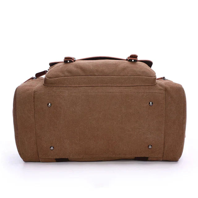 Men’s Canvas Duffel Bag | Leather Trim Travel Weekender | Carry-On Tote