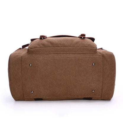 Men’s Canvas Duffel Bag | Leather Trim Travel Weekender | Carry-On Tote