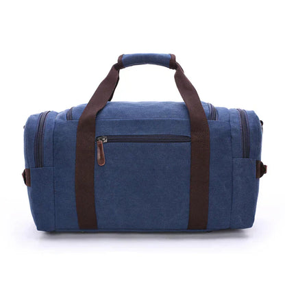 Men’s Canvas Duffel Bag | Leather Trim Travel Weekender | Carry-On Tote