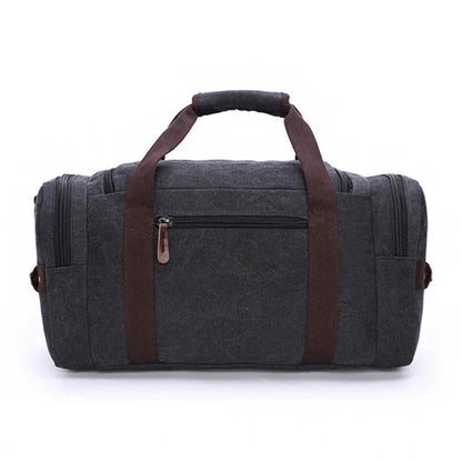 Men’s Canvas Duffel Bag | Leather Trim Travel Weekender | Carry-On Tote