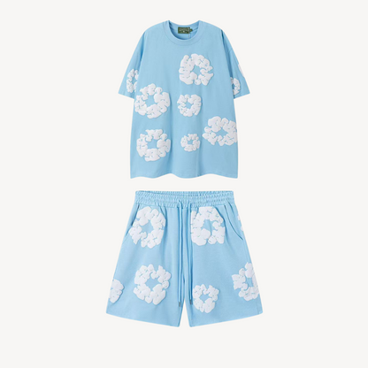 Men's Floral Print Summer Set | Bold Two-Piece Outfit | Lightweight Casual Co-ord