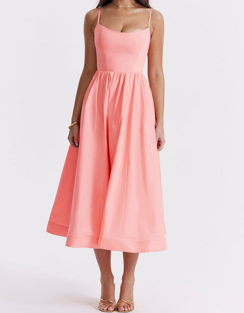 Spaghetti Strap Midi Dress | Fit-and-Flare Silhouette | Lightweight Summer Elegance
