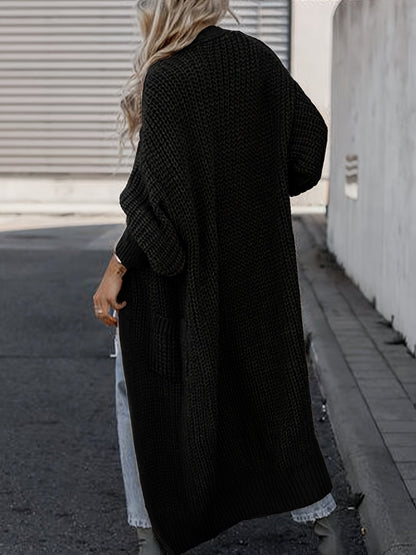 Longline Chunky Knit Cardigan | Open-Front Design | Soft Acrylic Blend | Versatile