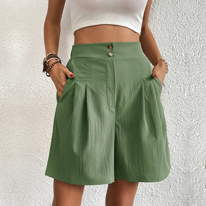 Pleated High-Waist Shorts | Relaxed Fit