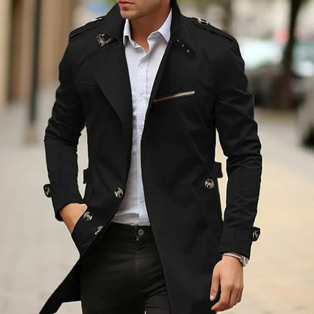 Men’s Lightweight Trench Coat | Slim Fit | Wind-Resistant Layer