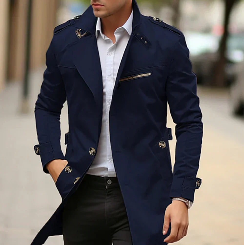 Men’s Lightweight Trench Coat | Slim Fit | Wind-Resistant Layer