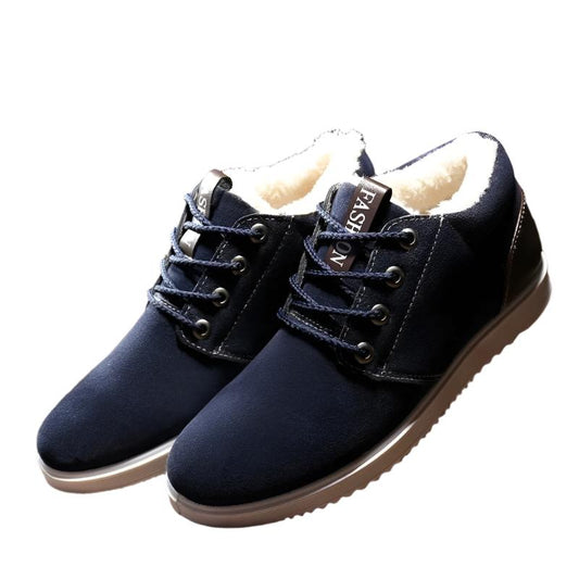Men’s Faux Fur Lined Casual Shoes | Warm Lace-Up Sneakers | Non-Slip Sole