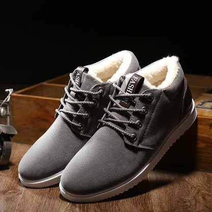 Men’s Faux Fur Lined Casual Shoes | Warm Lace-Up Sneakers | Non-Slip Sole