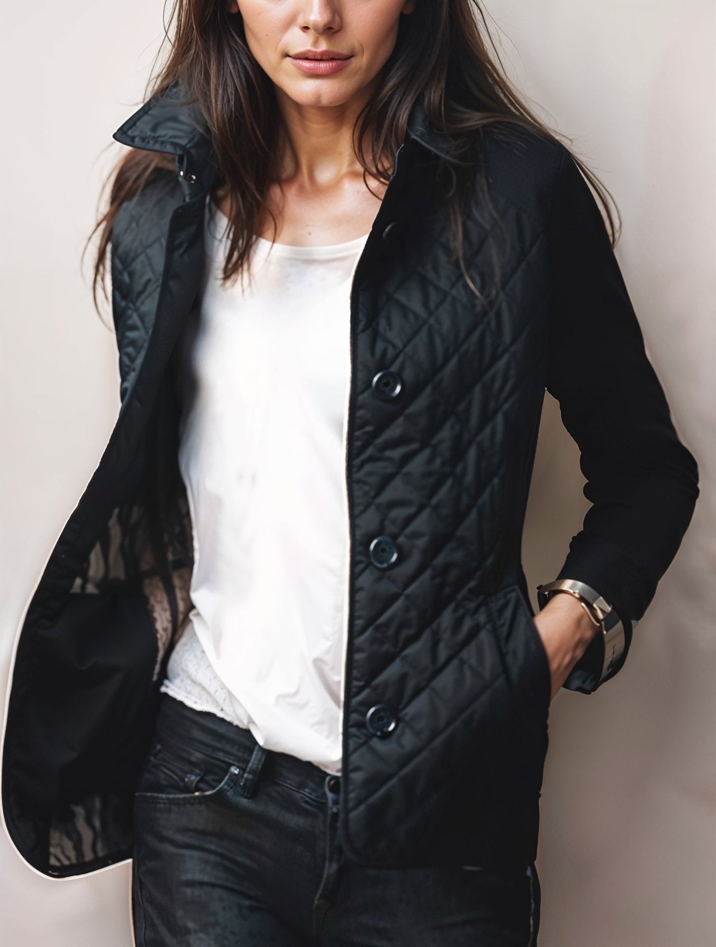 Quilted Lightweight Jacket | Tailored Fit | Transitional Layer