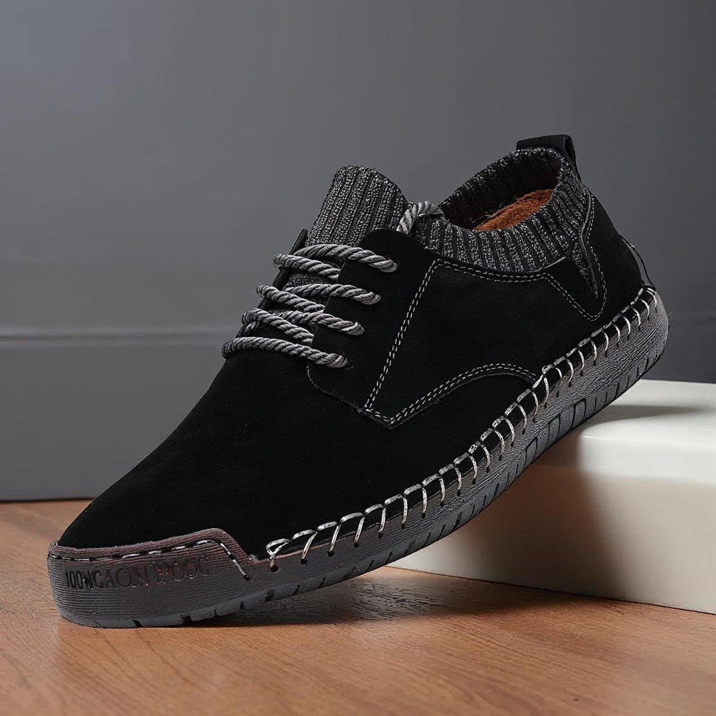 Men’s Suede Knit Hybrid Shoes | Lightweight Comfort Sole | Casual Lace-Up Loafers