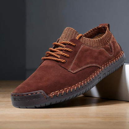 Men’s Suede Knit Hybrid Shoes | Lightweight Comfort Sole | Casual Lace-Up Loafers