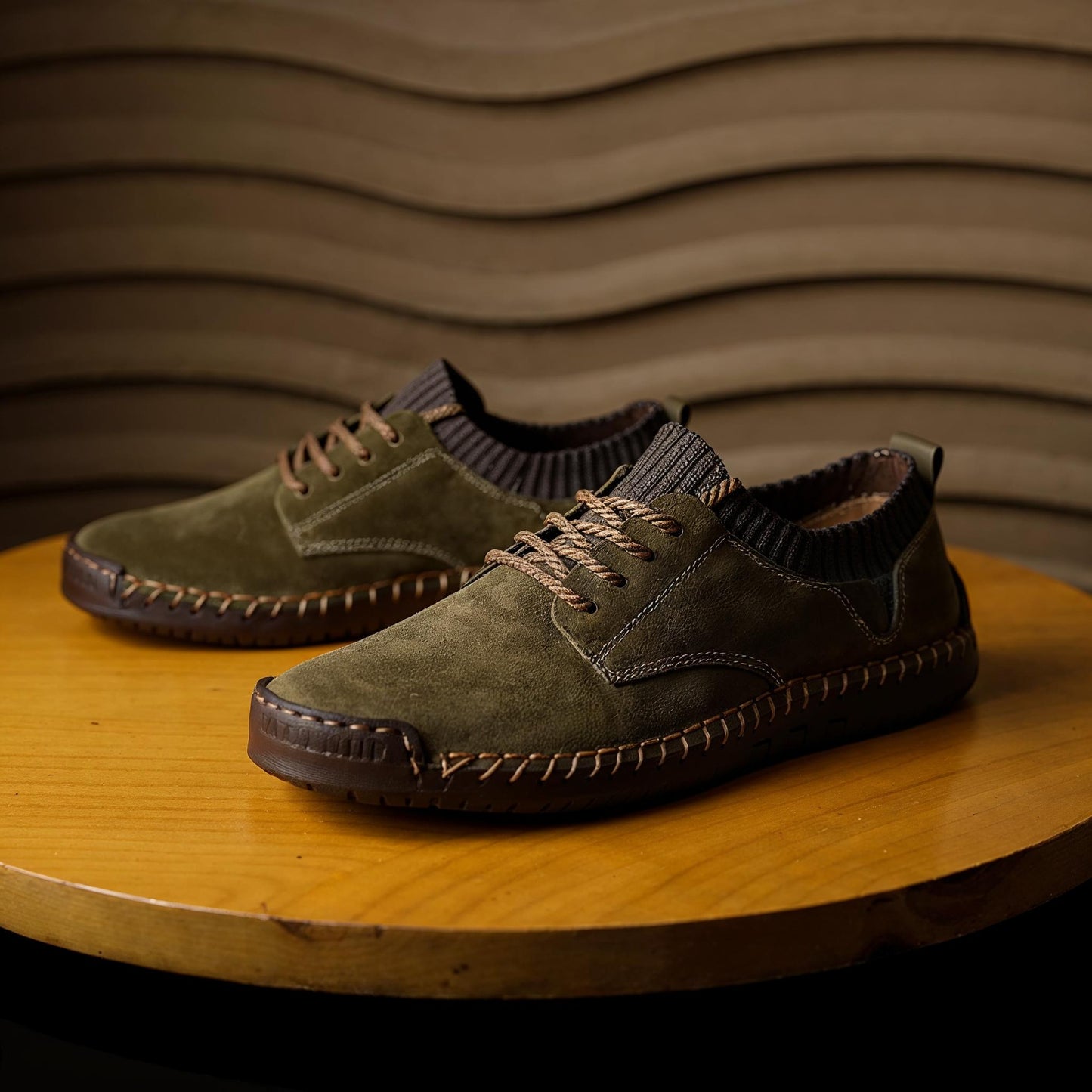 Men’s Suede Knit Hybrid Shoes | Lightweight Comfort Sole | Casual Lace-Up Loafers