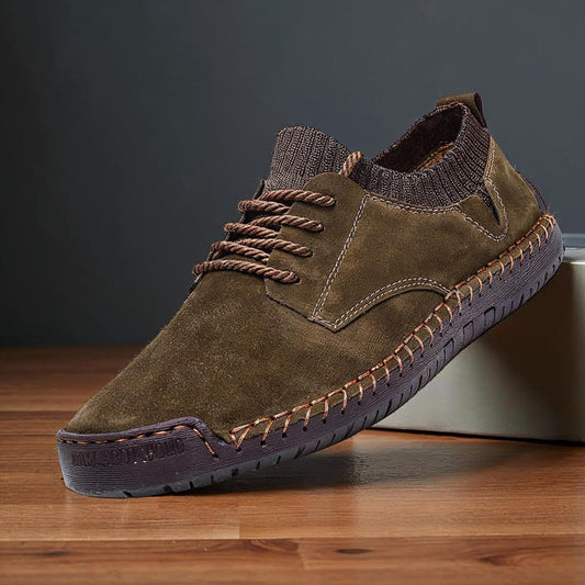 Men’s Suede Knit Hybrid Shoes | Lightweight Comfort Sole | Casual Lace-Up Loafers