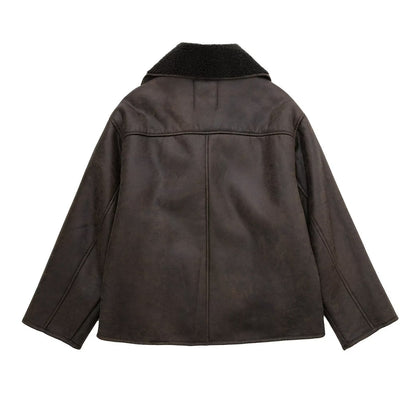 Oversized Faux Shearling Jacket | Warm & Stylish | Leather Look | Winter Essential
