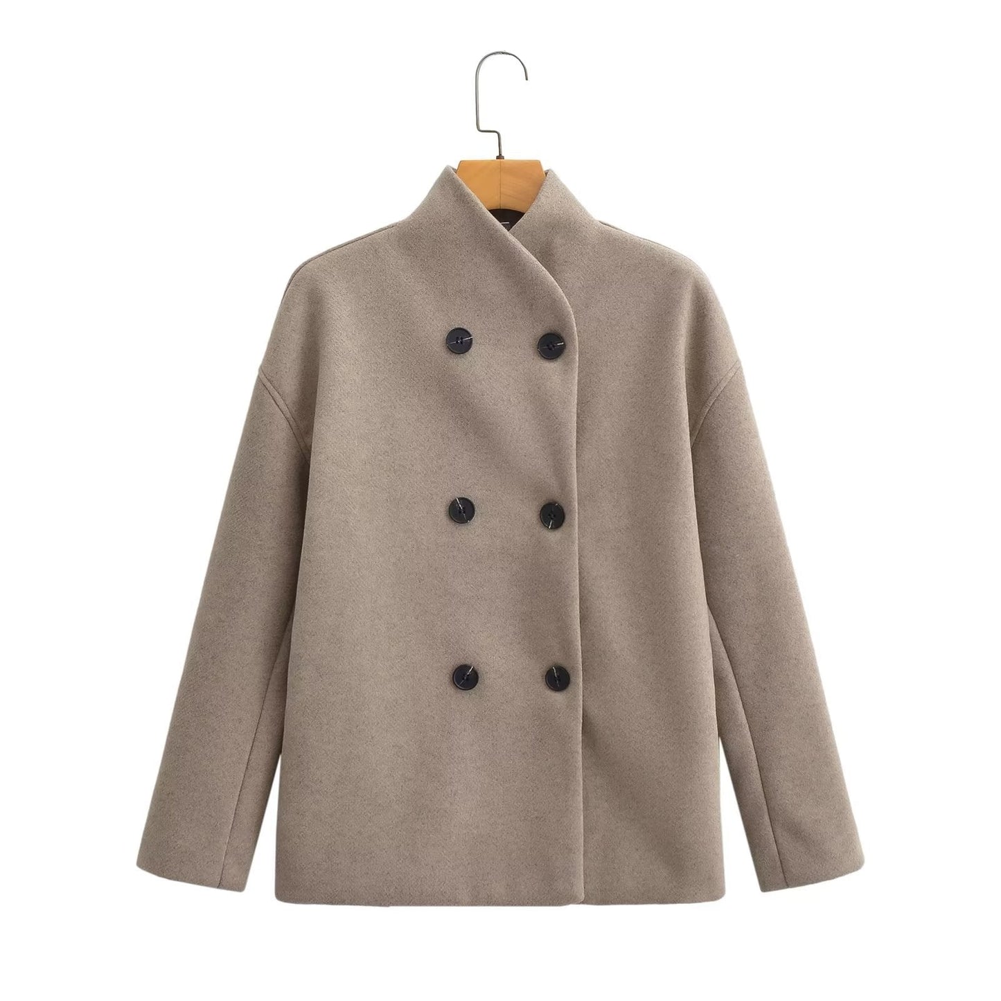 Double-Breasted Wool Blend Coat | Oversized Fit | Timeless Elegance | Casual Chic