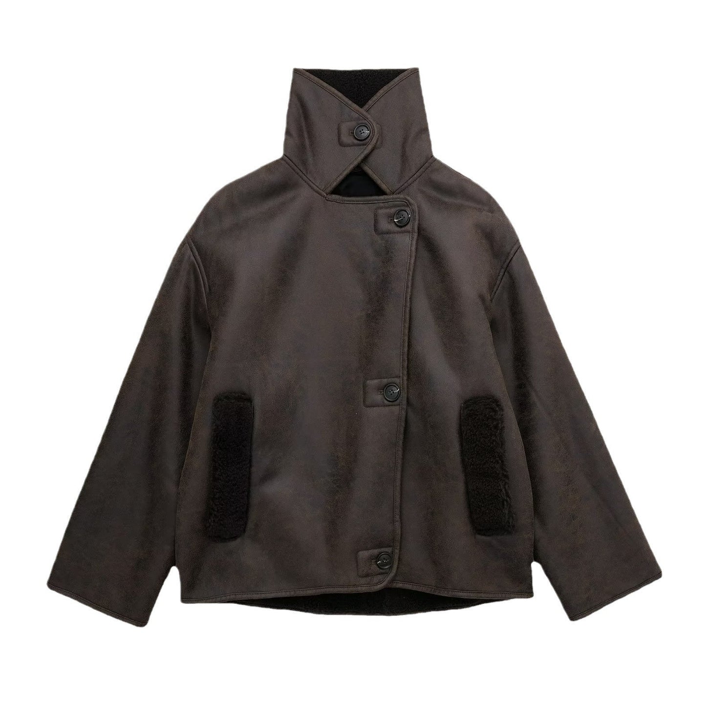 Oversized Faux Shearling Jacket | Warm & Stylish | Leather Look | Winter Essential