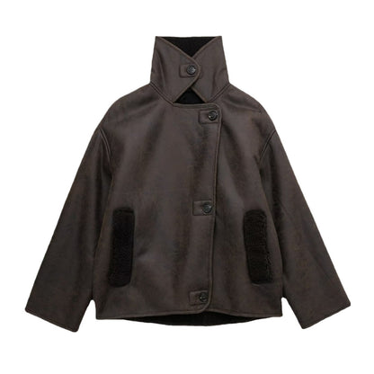 Oversized Faux Shearling Jacket | Warm & Stylish | Leather Look | Winter Essential