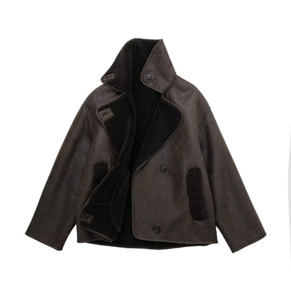 Oversized Faux Shearling Jacket | Warm & Stylish | Leather Look | Winter Essential
