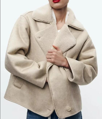 Oversized Faux Shearling Jacket | Warm & Stylish | Leather Look | Winter Essential