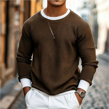 Textured Knit Crewneck Sweater | Lightweight Cotton Blend | Elevated Everyday Layer