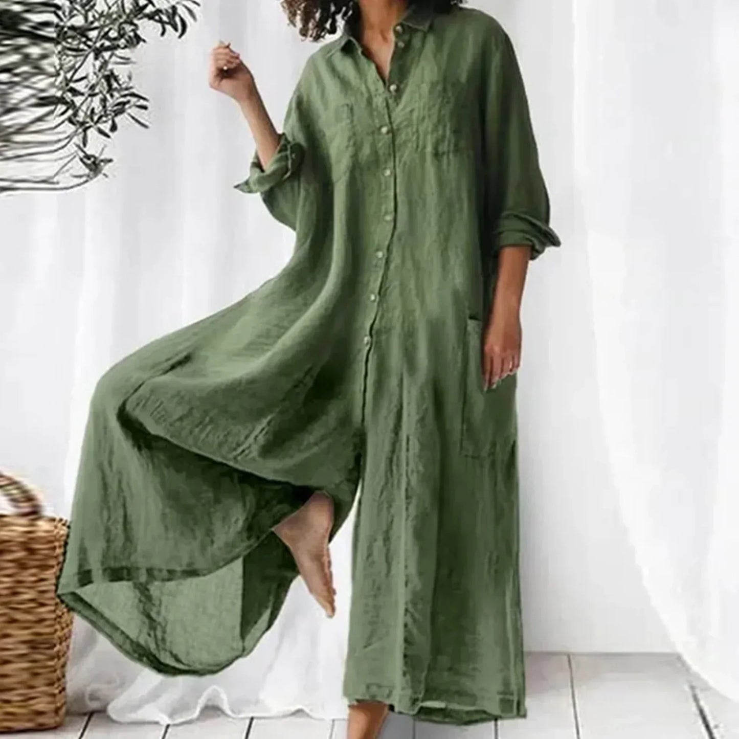 Wide-Leg Smocked Jumpsuit | Lightweight Rayon | Casual One-Piece