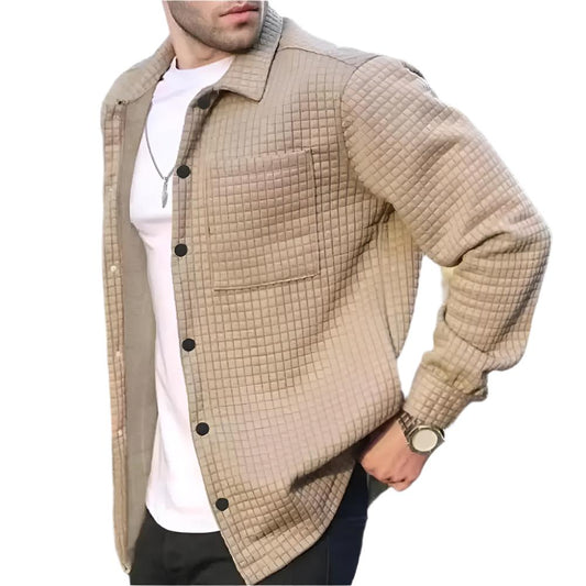 Men’s Quilted Overshirt Jacket | Lightweight Snap Closure | Layering Piece