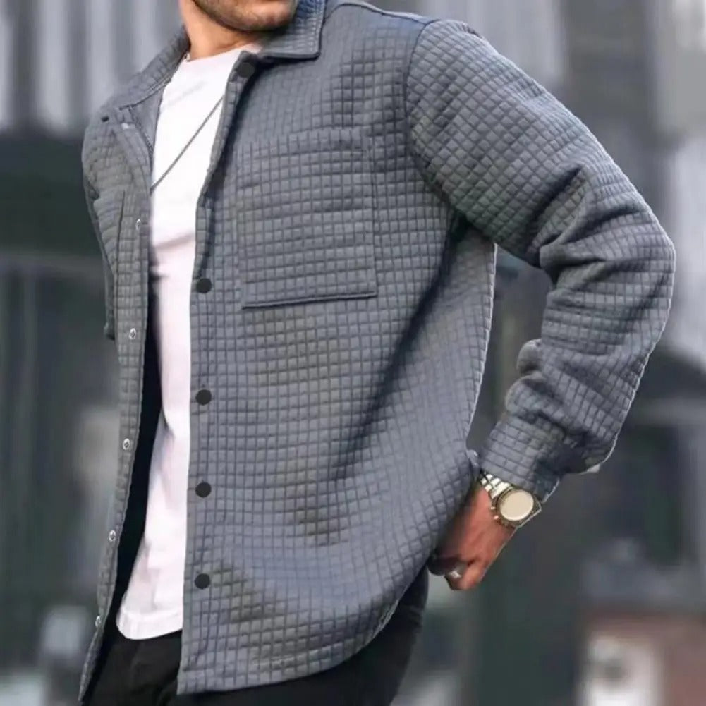 Men’s Quilted Overshirt Jacket | Lightweight Snap Closure | Layering Piece