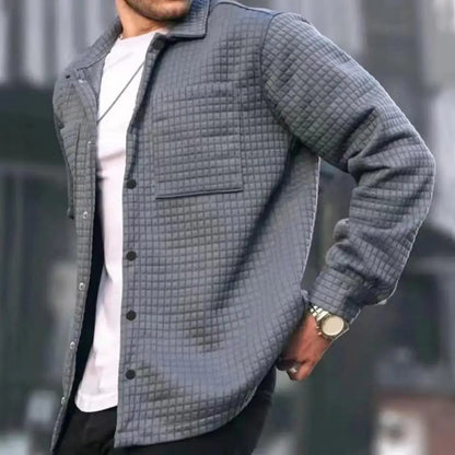 Men’s Quilted Overshirt Jacket | Lightweight Snap Closure | Layering Piece