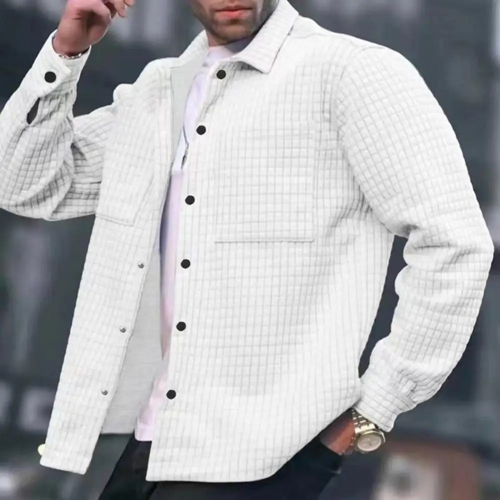 Men’s Quilted Overshirt Jacket | Lightweight Snap Closure | Layering Piece