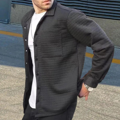 Men’s Quilted Overshirt Jacket | Lightweight Snap Closure | Layering Piece