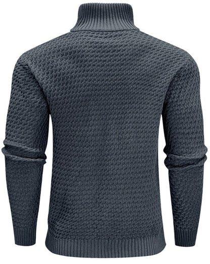Men’s Textured Half-Zip Sweater | Ribbed Knit Pullover | Smart Casual Layer