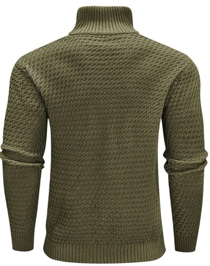 Men’s Textured Half-Zip Sweater | Ribbed Knit Pullover | Smart Casual Layer