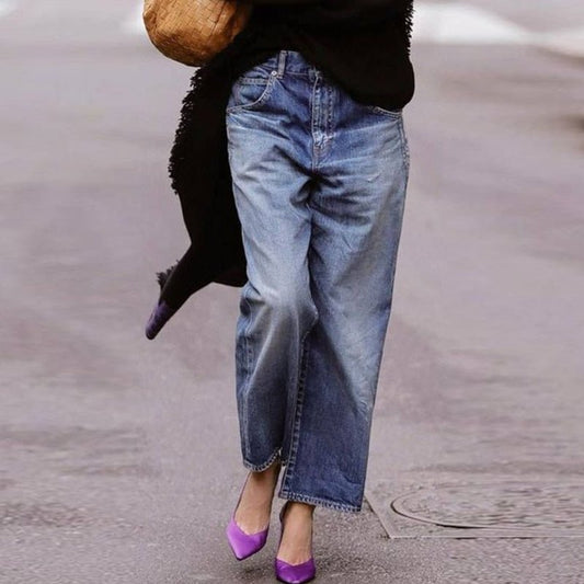 Vintage Wide-Leg Jeans | Relaxed Fit | Mid-Wash Denim