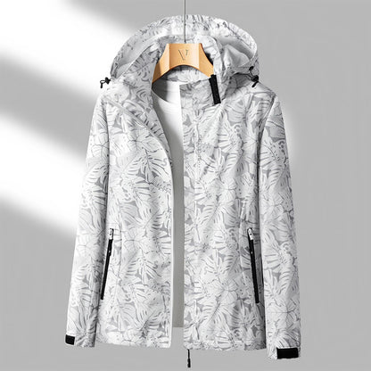 Lightweight Hooded Jacket | Embossed Texture Zip-Up | Spring Layering Essential