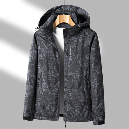 Lightweight Hooded Jacket | Embossed Texture Zip-Up | Spring Layering Essential