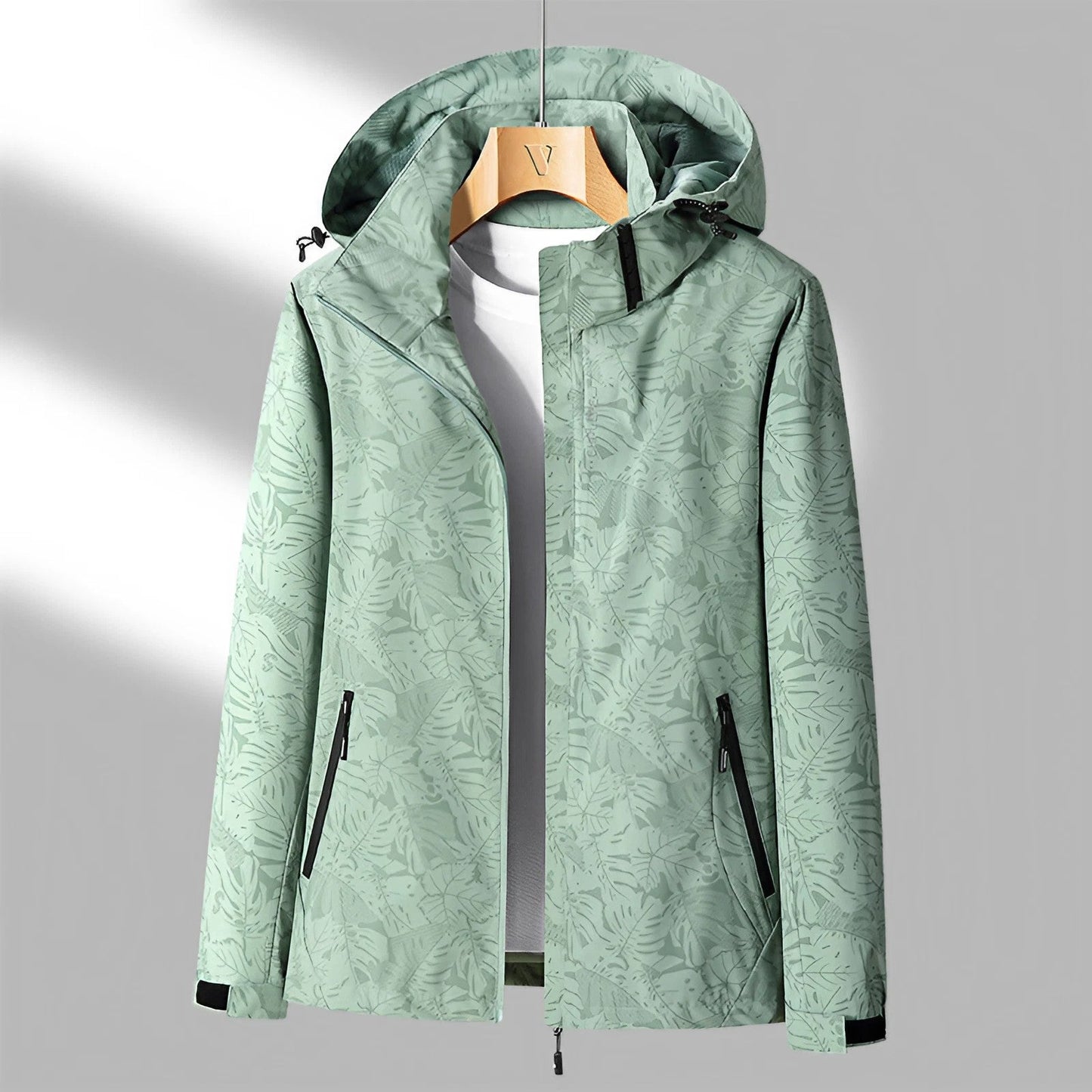 Lightweight Hooded Jacket | Embossed Texture Zip-Up | Spring Layering Essential