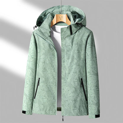 Lightweight Hooded Jacket | Embossed Texture Zip-Up | Spring Layering Essential