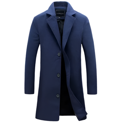Men’s Wool-Blend Overcoat | Single-Breasted Classic Fit | Midweight Fall Jacket