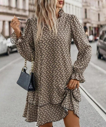 Printed Tiered Mini Dress | Long Flowy Sleeves | Lightweight Fabric | Everyday Elegance