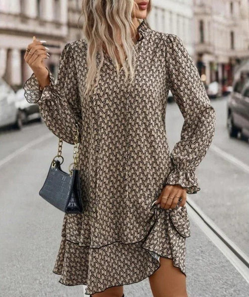 Printed Tiered Mini Dress | Long Flowy Sleeves | Lightweight Fabric | Everyday Elegance